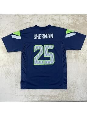 NFL Seattle Seahawks Richard Sherman #25  Football Jersey Youth Large 14/16 Blue